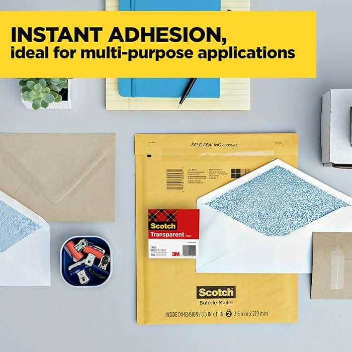 Scotch Transparent Tape, Clear Tape Engineered for Office and Home Use, 1 Inch Core 3/4 in x 1000 in, 3 Boxes - Image 5