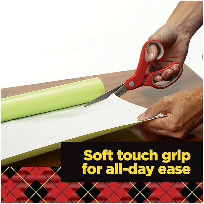 Scotch Multi-Purpose Stainless Steel Scissors, 8 Inches, Red & Gray, Great for Home, School and Office - Image 6