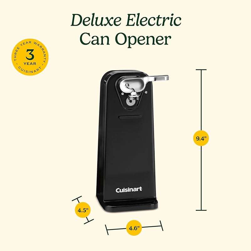 Cuisinart Can Opener with One-Touch Operation, Electric Can Opener for Kitchen Including Magnetic Lid Holder, Automatic Can Opener with Easy Clean Design and Nonslip Base, Black, CCO-50BKN - Image 3