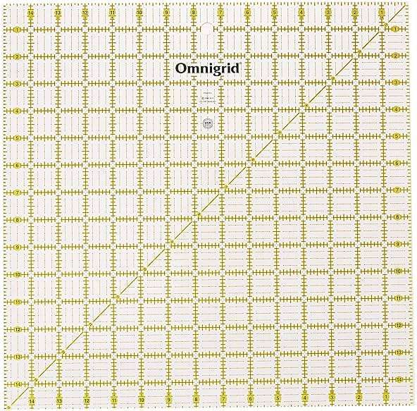 Omnigrid 15" x 15" Square Quilting and Sewing Ruler - Image 1