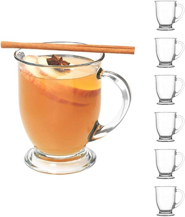 Anchor Hocking Café Glass Coffee Mugs, 16 oz, Set of 6 - Image 1