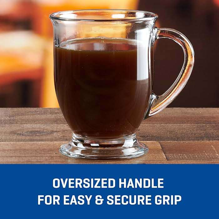 Anchor Hocking Café Glass Coffee Mugs, 16 oz, Set of 6 - Image 4