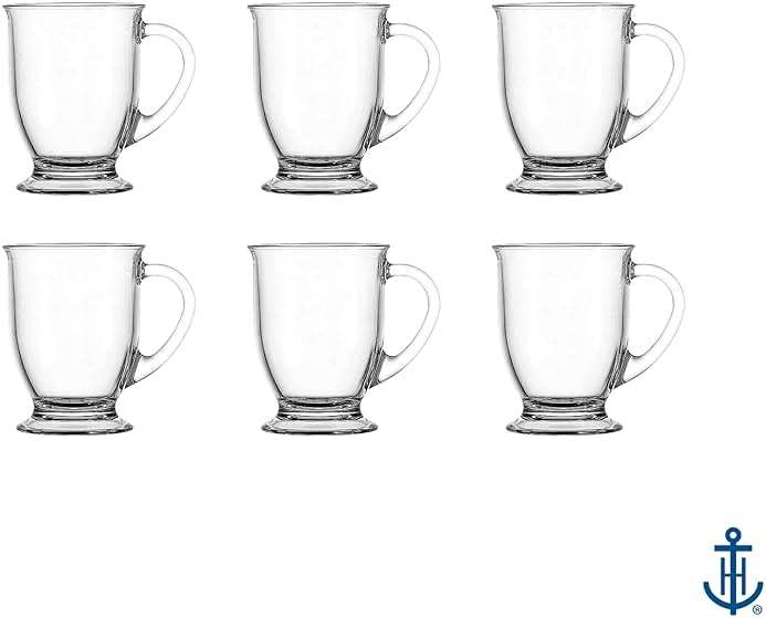 Anchor Hocking Café Glass Coffee Mugs, 16 oz, Set of 6 - Image 7