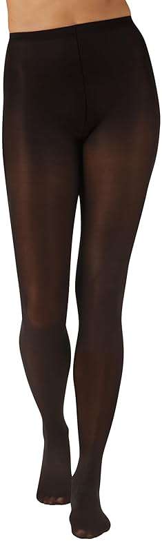L'eggs Women's Casual Opaque Tights, Same to Waist, Sheer Toe, Black - Image 1