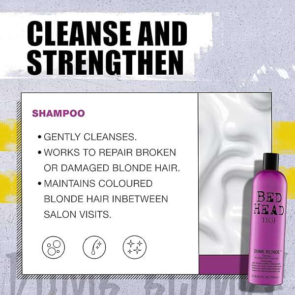 Bed Head by TIGI Dumb Blonde Restoring Shampoo and Conditioner Duo for Damaged Blonde Hair, 25.36 fl oz - Image 5