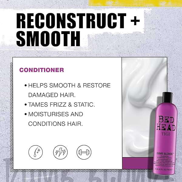 Bed Head by TIGI Dumb Blonde Restoring Shampoo and Conditioner Duo for Damaged Blonde Hair, 25.36 fl oz - Image 6