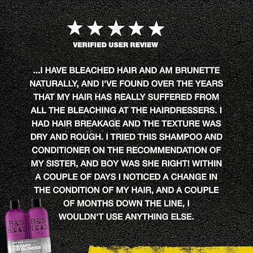 Bed Head by TIGI Dumb Blonde Restoring Shampoo and Conditioner Duo for Damaged Blonde Hair, 25.36 fl oz - Image 8