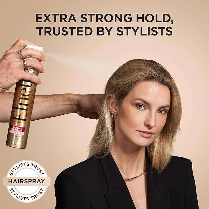 L'Oreal Paris Elnett Classic Hairspray, Suitable for Color Treated Hair, up to 72-Hour Extra Strong Hold Formula with Humidity Resistant Frizz Control, Hairspray with Soft, Brushable Finish, 11 oz - Image 3