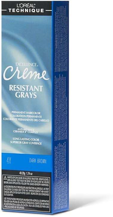 L'Oréal Technique Excellence Crème Resistant Grays Permanent Hair Color - Maximum Gray Coverage on Resistant Grays, Rich Crème No-Drip Formula and Patented Gray Seeking Dyes, For All Hair Types - Image 1