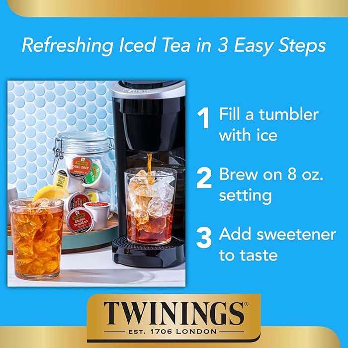 Twinings Decaf Earl Grey K-Cup Pods for Keurig, Decaffeinated Black Tea Flavoured with Citrus and Bergamot, 24 Count (Pack of 2) - Image 9
