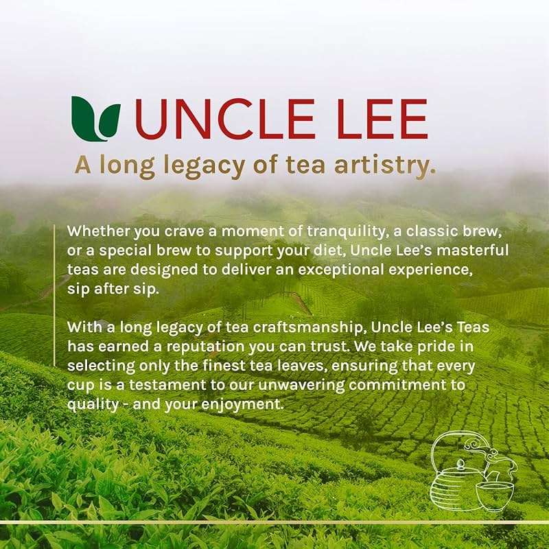 Uncle Lee's Organic Green Tea Bags 4-Pack, 106-Count Super Packs – Bright & Refreshing, Lightly Caffeinated Bulk Tea for Home, Office, Camping - Image 9