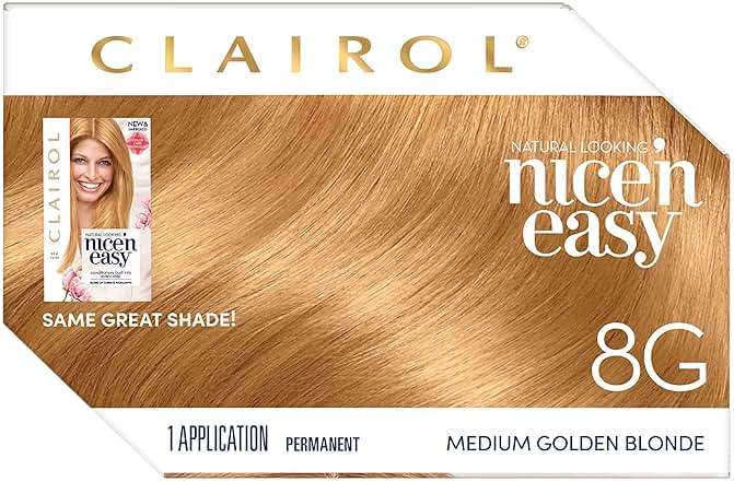 Clairol Nice'n Easy Permanent Hair Dye, 8G Medium Golden Blonde Hair Color, 3 Count - Image 4