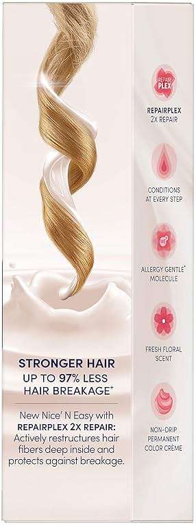Clairol Nice'n Easy Permanent Hair Dye, 8G Medium Golden Blonde Hair Color, 3 Count - Image 7