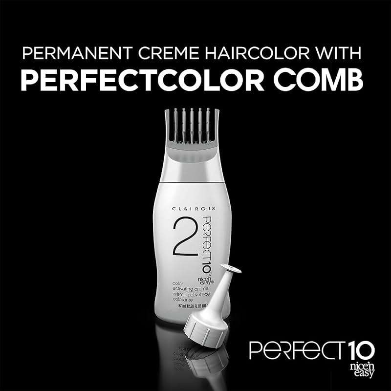 Clairol Nice'n Easy Perfect 10 Permanent Hair Dye, 4 Dark Brown Hair Color, Pack of 2 - Image 7
