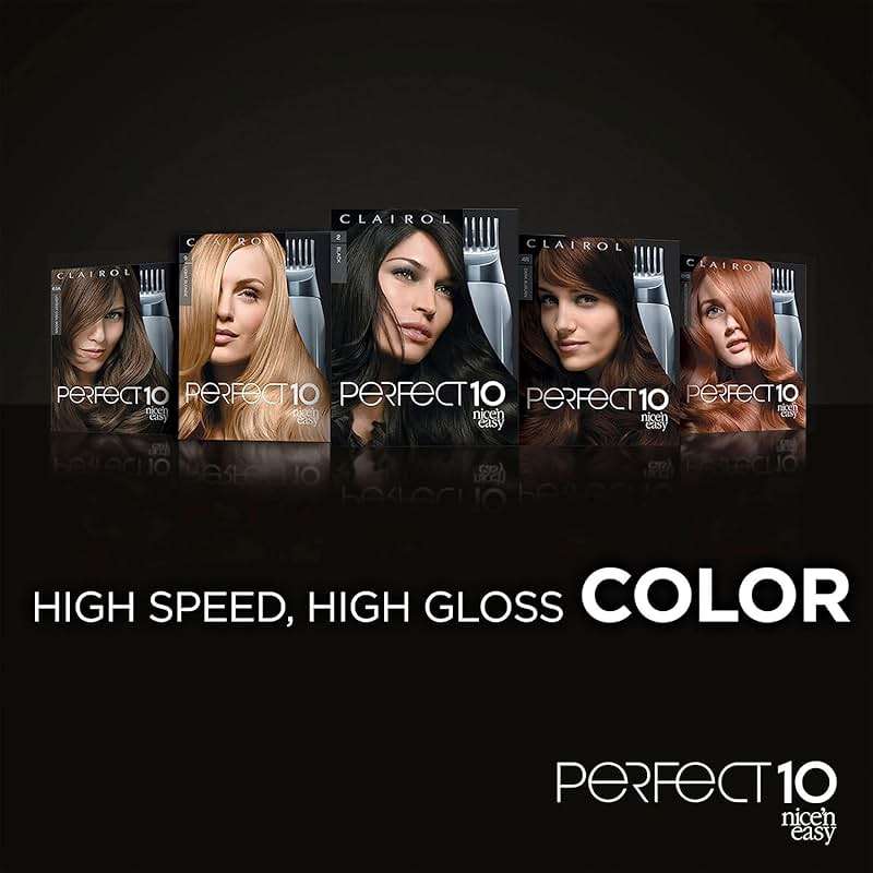 Clairol Nice'n Easy Perfect 10 Permanent Hair Dye, 4 Dark Brown Hair Color, Pack of 2 - Image 8