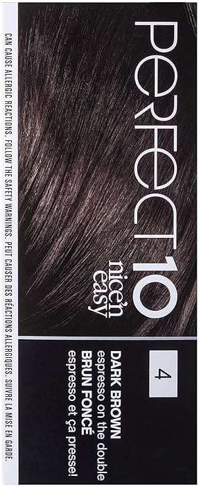 Clairol Nice'n Easy Perfect 10 Permanent Hair Dye, 4 Dark Brown Hair Color, Pack of 2 - Image 9