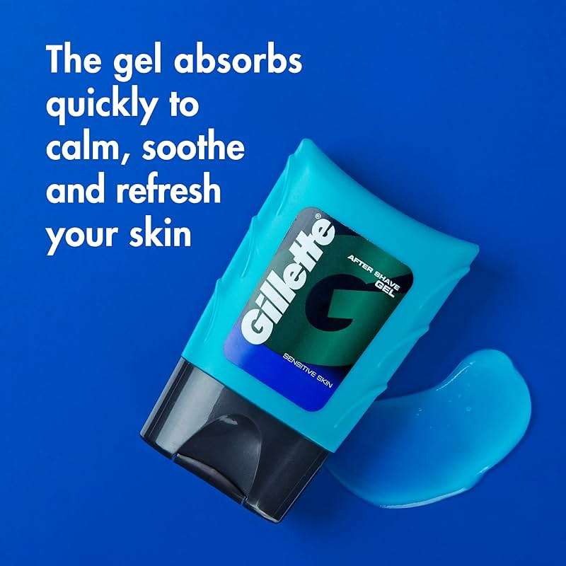 Gillette After Shave Gel for Men, Aftershave for Men, After Shave Lotion for Men, Calms, Soothes and Refreshes Sensitive Skin, Light Fragrance, 2.5 oz, Pack of 6, After Shave Cologne Men, Aftershave - Image 3