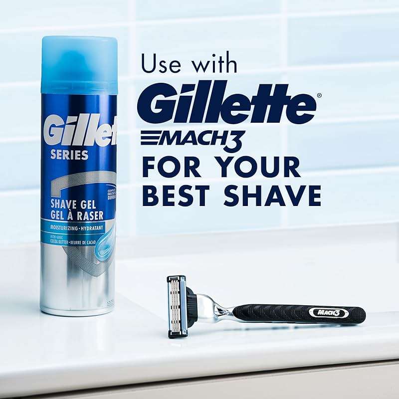 Gillette Series 3X Moisturizing Shave Gel, 6 Count, 7oz Each, Lubrication to Protect Against Irritation, Blue-White, 7 Ounce (Pack of 6) - Image 7