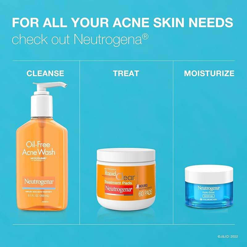 Neutrogena Oil Free Acne Face Wash for Oily Skin, Acne Control Cleanser with Salicylic Acid Noncomedogenic Residue-Free Facial Cleanser in Easy-Pump Bottles, 3 pack of 9.1 fl oz - Image 7