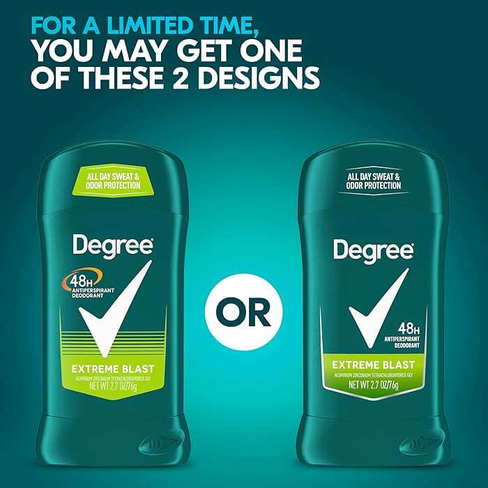 Degree Men Original Protection Antiperspirant Deodorant 48-Hour Sweat and Odor Protection Extreme Blast Antiperspirant For Men 2.7 oz, Pack of 6 - Image 3