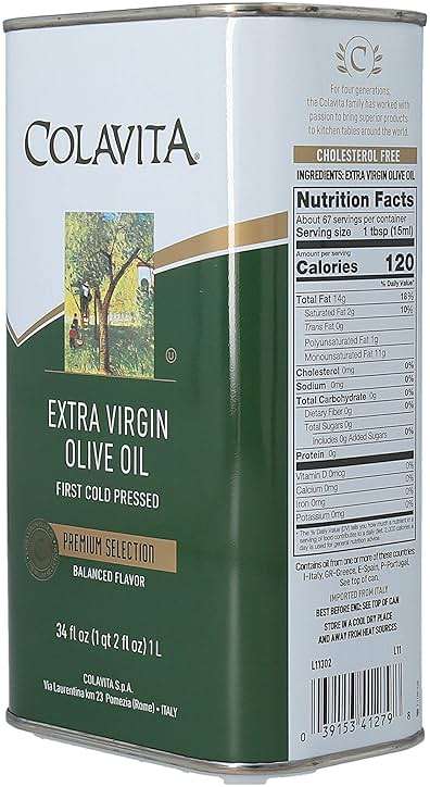 Colavita Premium Selection Extra Virgin Olive Oil 1Lt (34Fl Oz) Tin - Image 4