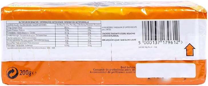 Jacob's Cream Crackers. 200g Pack (Pack of 6) - Image 2