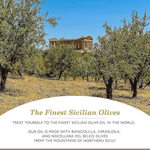 Frantoi Extra Virgin Olive Oil, 33.8 fl oz (1 Liter) – Award-Winning Sicilian EVOO Made from Biancolilla, Nocellara del Belice & Cerasuola Olives – Cold-Pressed within 24 Hours for Fresh, Fruity Flavor [Pack of 2] - Image 8