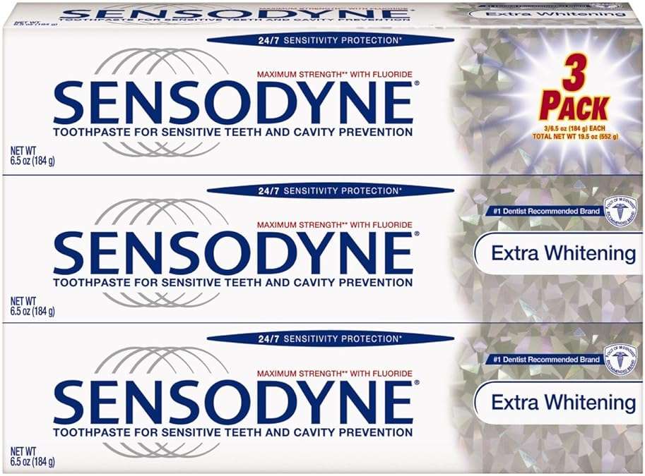 Sensodyne 24/7 Sensitivity Protection Extra Whitening Toothpaste, 6.5 Ounce Tubes (Pack of 3) - Image 2