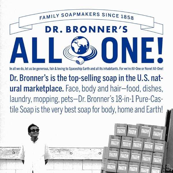 Dr. Bronner's Pure-Castile Magic Soap Bar (Citrus, 5 oz, 6-Pack)- Bath Soap with Regenerative Organic Certified Oils - For Face, Body & Hair - Gentle, Vegan - Bars for Men & Women - Image 6