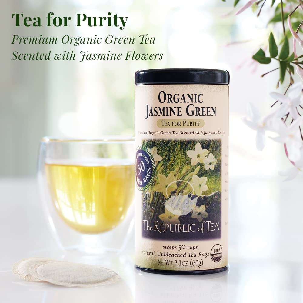The Republic of Tea - Organic Jasmine Green Tea, 50 Tea Bags - Image 2