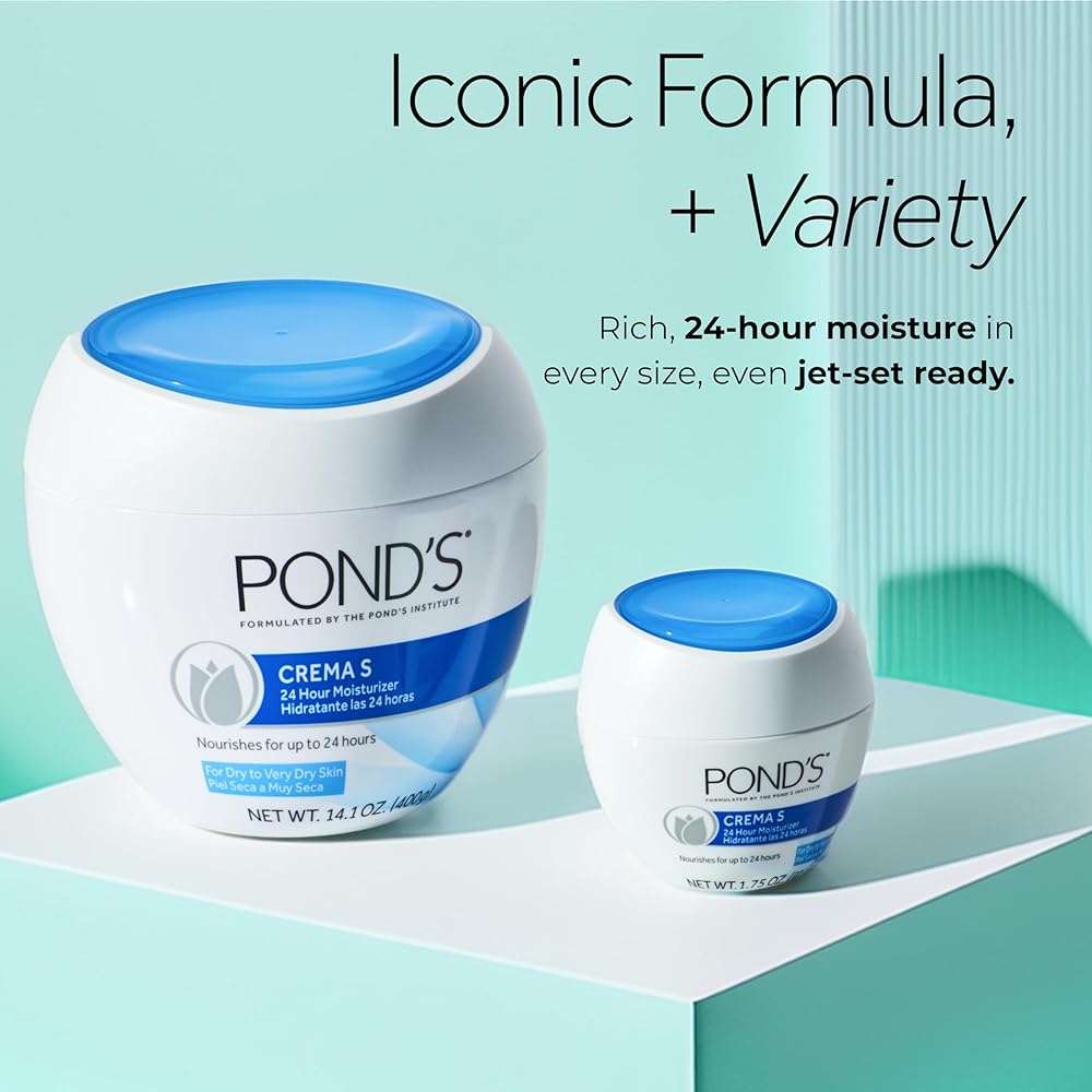 Pond's Nourishing Moisturizing Cream, Crema S, Fragrance Free, Ivory, 14.1 Oz - Image 7