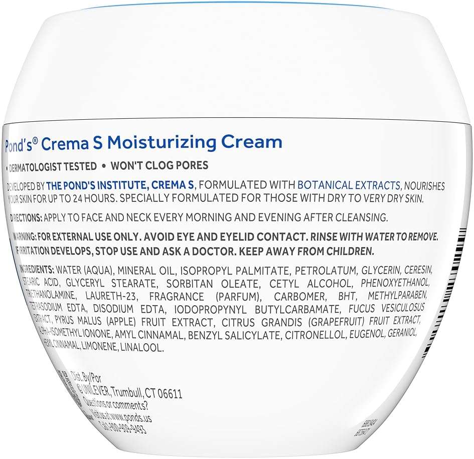 Pond's Nourishing Moisturizing Cream, Crema S, Fragrance Free, Ivory, 14.1 Oz - Image 9