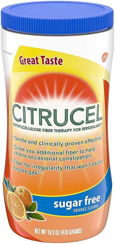 CITRUCEL Sugar Free Fiber Powder for Occasional Constipation Relief, Methylcellulose Fiber Powder, Orange Flavor - 16.9 Ounces - Image 1