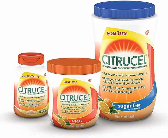 CITRUCEL Sugar Free Fiber Powder for Occasional Constipation Relief, Methylcellulose Fiber Powder, Orange Flavor - 16.9 Ounces - Image 9