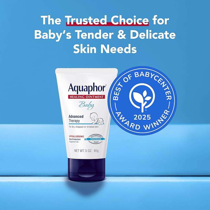 Aquaphor Baby Healing Ointment, Advanced Therapy for Chapped Cheeks and Diaper Rash, 3 oz. Tube (Pack of 3) - Image 3