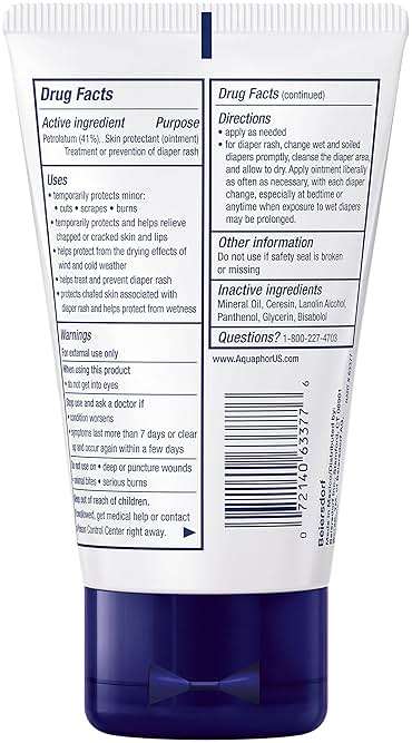 Aquaphor Baby Healing Ointment, Advanced Therapy for Chapped Cheeks and Diaper Rash, 3 oz. Tube (Pack of 3) - Image 10