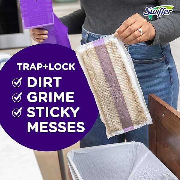 Swiffer WetJet Hardwood Floor Cleaner Spray Mop Pad Refill, Bathroom Cleaning Supplies, Hardwood Floor Cleaner, Multi Surface, 24 Count - Image 3