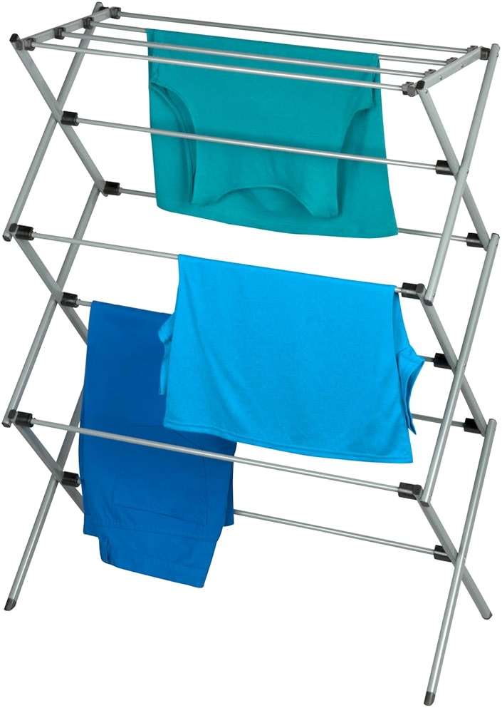 Honey-Can-Do Deluxe Metal Collapsible Clothes Drying Rack, 50 lbs, 29" x 14.2" x 42.1", White & Grey - Image 5