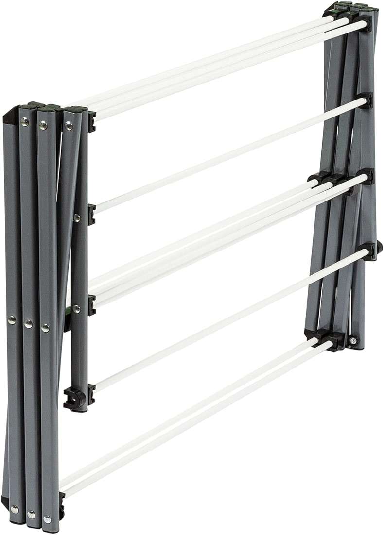 Honey-Can-Do Deluxe Metal Collapsible Clothes Drying Rack, 50 lbs, 29" x 14.2" x 42.1", White & Grey - Image 9