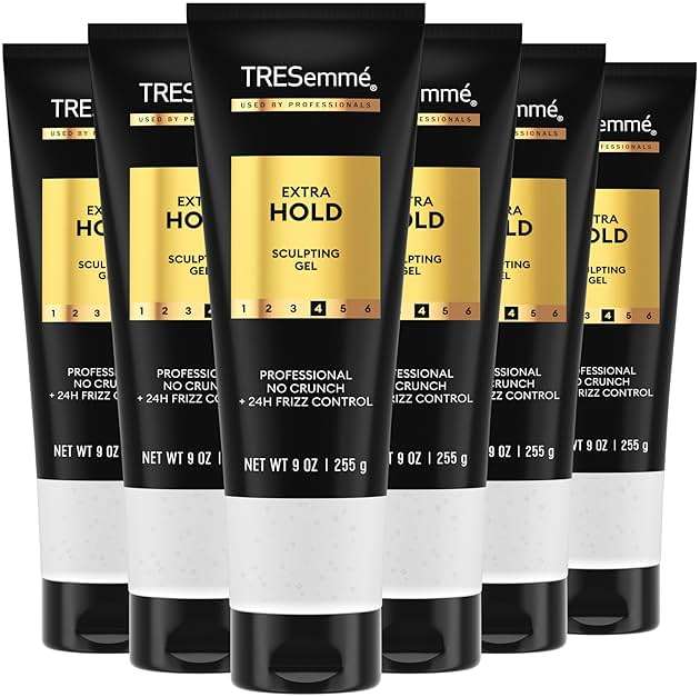TRESemmé Extra Hold Hair Gel Pack of 6 Alcohol-Free for 24-Hour Frizz Control and Humidity Protection 9 oz - Image 1