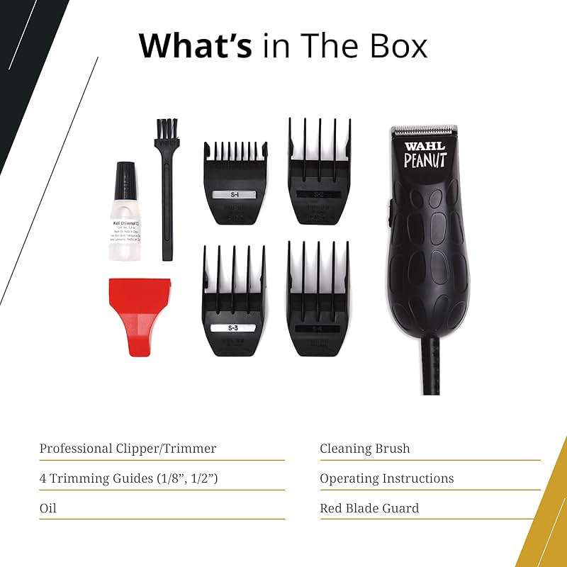 Wahl Professional Peanut Corded Trimmer - Compact, Lightweight Powerful Rotary Motor Grooming Tool, with 4 Trimming Guides and Accessories - Image 6