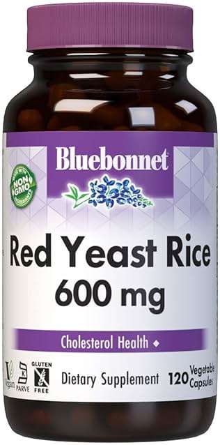Bluebonnet Nutrition Red Yeast Rice 600 mg, Heart Health*, Non-GMO, Vegan, Kosher Certified, Gluten-Free, Soy-Free, Dairy-Free, 120 Vegetable Capsules, 120 Servings - Image 1