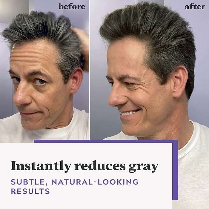 Just For Men Touch of Gray, Mens Hair Color Kit with Comb Applicator for Easy Application, Great for a Salt and Pepper Look - Black, T-55, Pack of 1 - Image 2