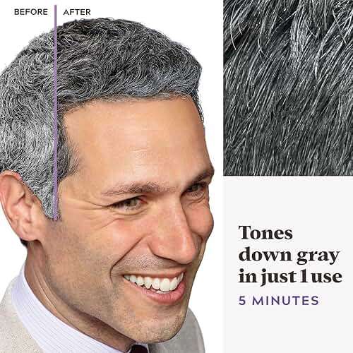 Just For Men Touch of Gray, Mens Hair Color Kit with Comb Applicator for Easy Application, Great for a Salt and Pepper Look - Black, T-55, Pack of 1 - Image 4