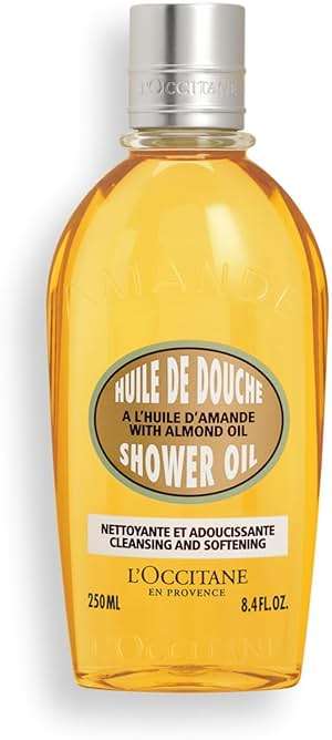 L'OCCITANE Cleansing & Softening Almond Shower Oil, Body Wash & Shaving Base Purifies & Smooths Without Drying Skin, Milky Lather, Nourishing Skincare - Image 1