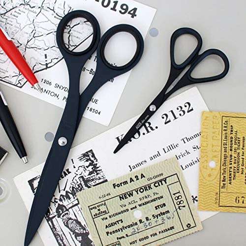 ALLEX Non-Stick Black Office Scissors 6.5" - Japanese All-Purpose Scissors for Desk, Home, and School Use, All-Metal Japanese Stainless Steel Design - Black - Made in Japan - Image 4