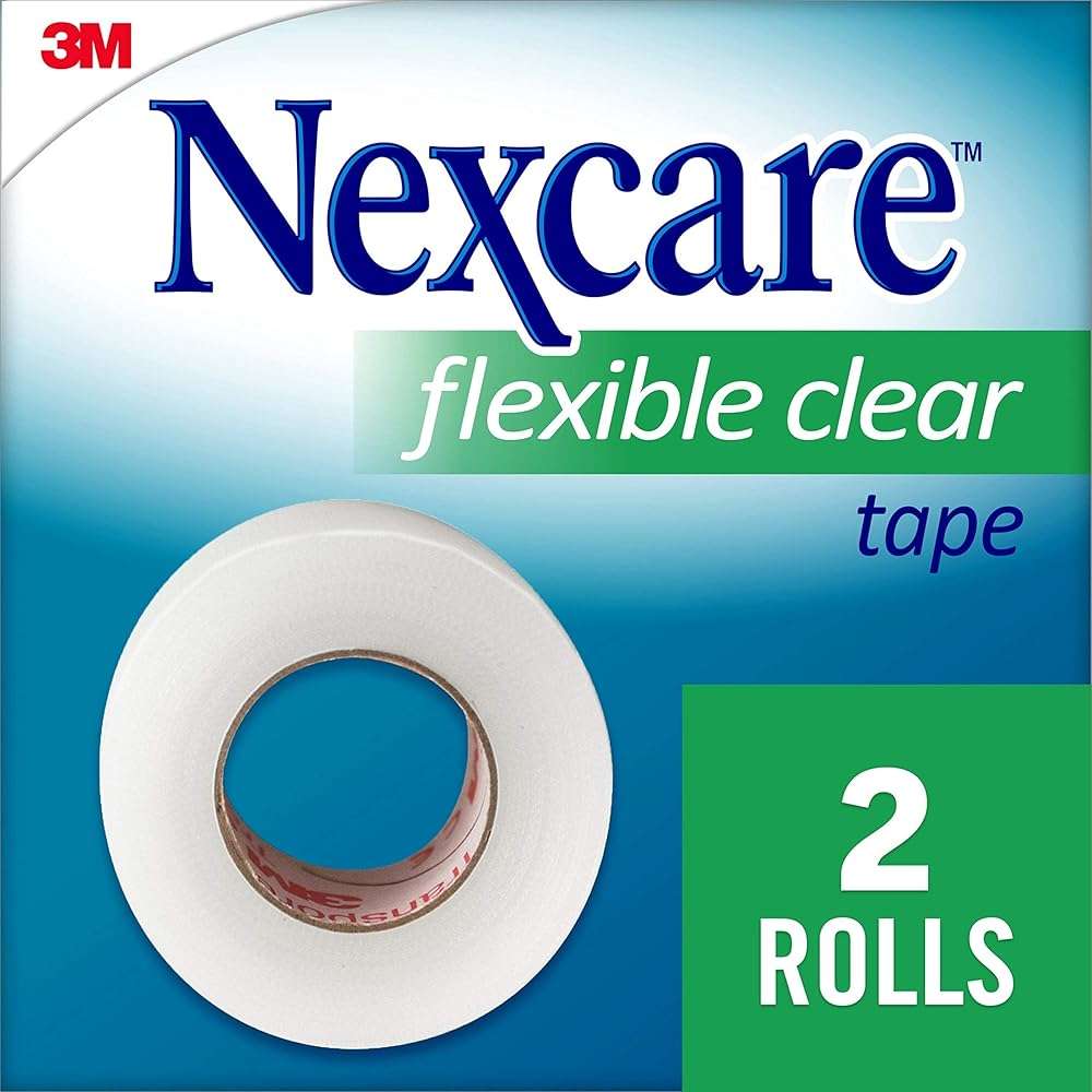 Nexcare Flexible Clear Tape, Waterproof Transparent Medical Tape, Secures Dressings and Catheter Tubing - 1 In x 10 Yds, 2 Rolls of Tape - Image 7