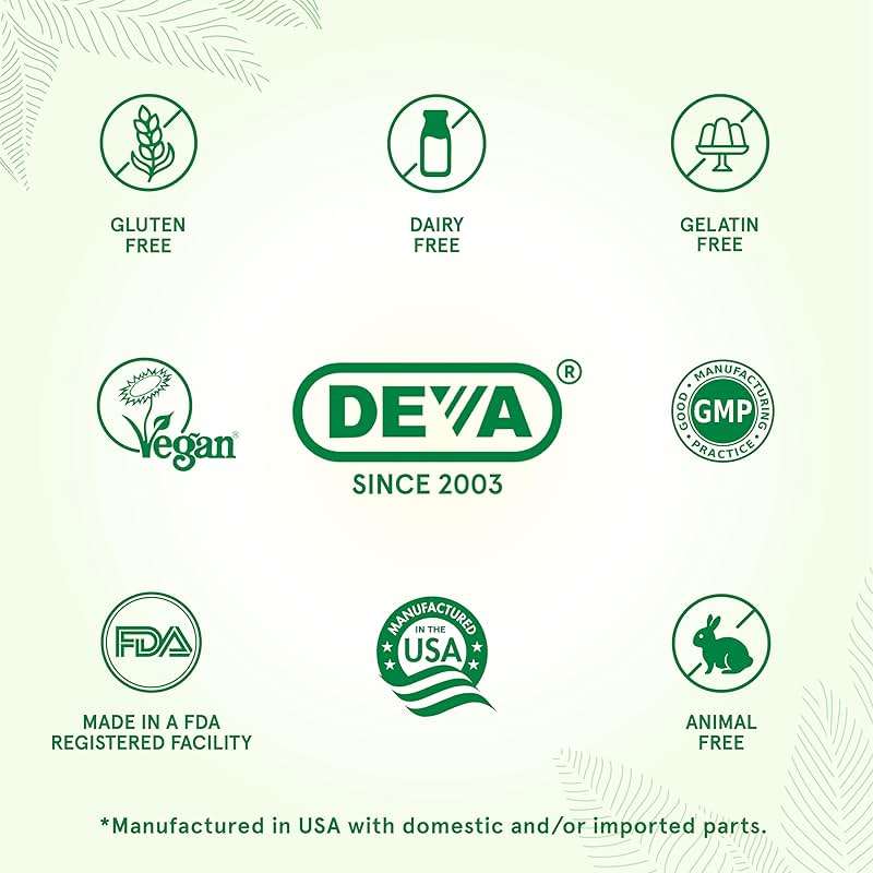 DEVA Vegan Multivitamin & Mineral Supplement with Iron 2-Pack, Spirulina, Chlorella, Ashwagandha, Broccoli & More, 90 Coated Tablets Each - Image 3