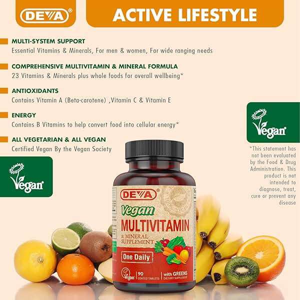 DEVA Vegan Multivitamin & Mineral Supplement with Iron 2-Pack, Spirulina, Chlorella, Ashwagandha, Broccoli & More, 90 Coated Tablets Each - Image 7