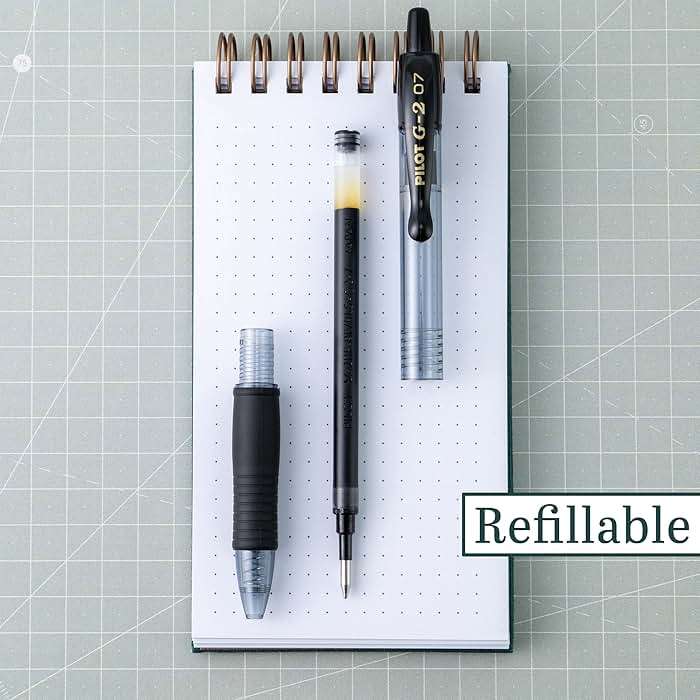 Pilot G2 Pens, Premium Refillable and Retractable Rolling Ball Gel Pens, Fine Point, 0.7mm, Black Ink, 12-Pack (31020) - Image 4